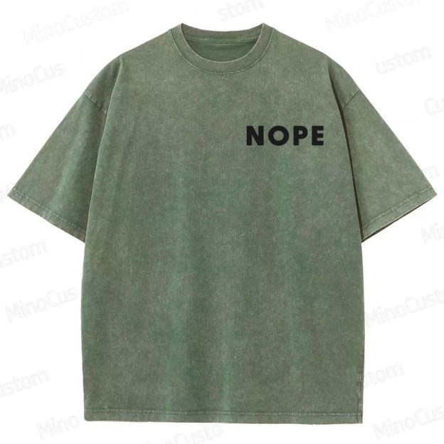Nope Movie Retro Graphic Washed T - Shirt