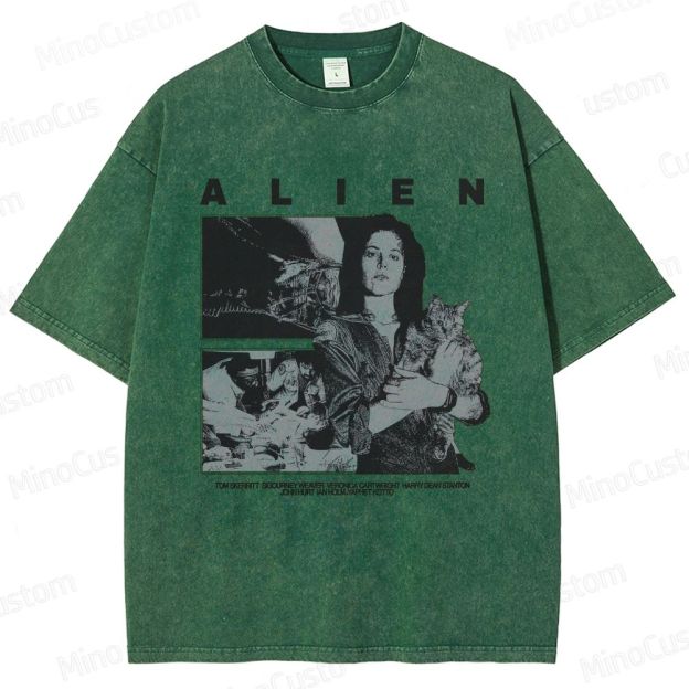 Alien Movie Retro Character Washed T - Shirt