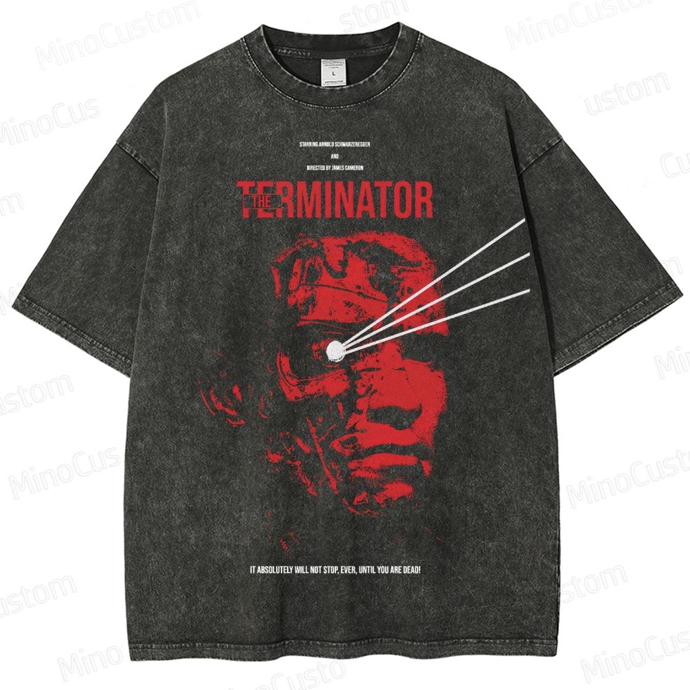 The Terminator Vintage Movie Graphic Washed T - Shirt