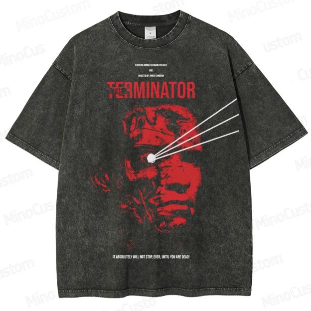 The Terminator Vintage Movie Graphic Washed T - Shirt