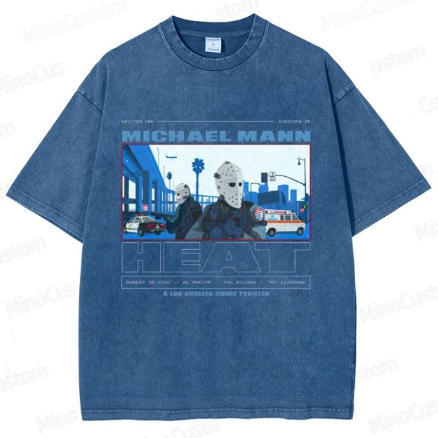 Heat Movie Mashup Graphic Washed T - Shirt