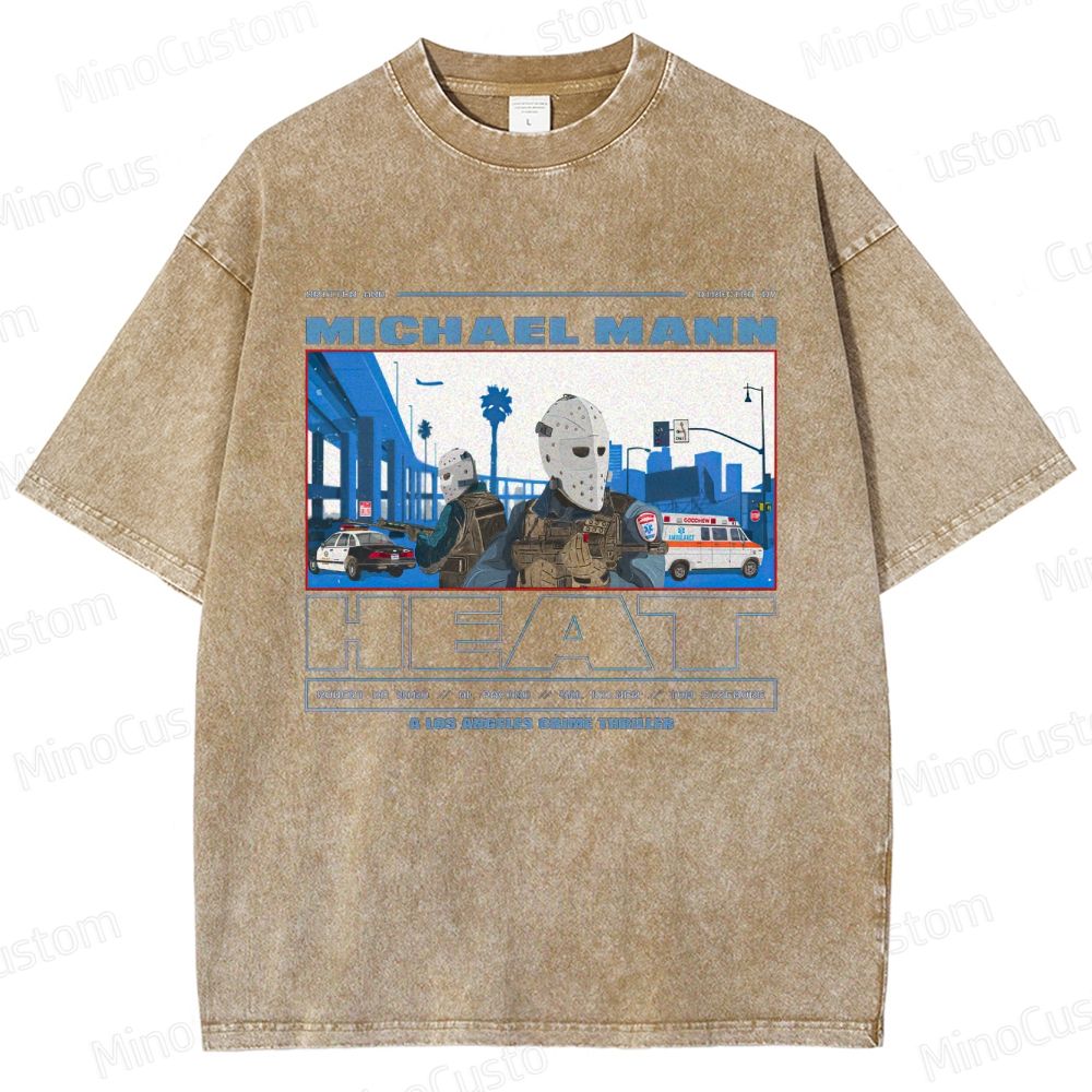 Heat Movie Mashup Graphic Washed T - Shirt