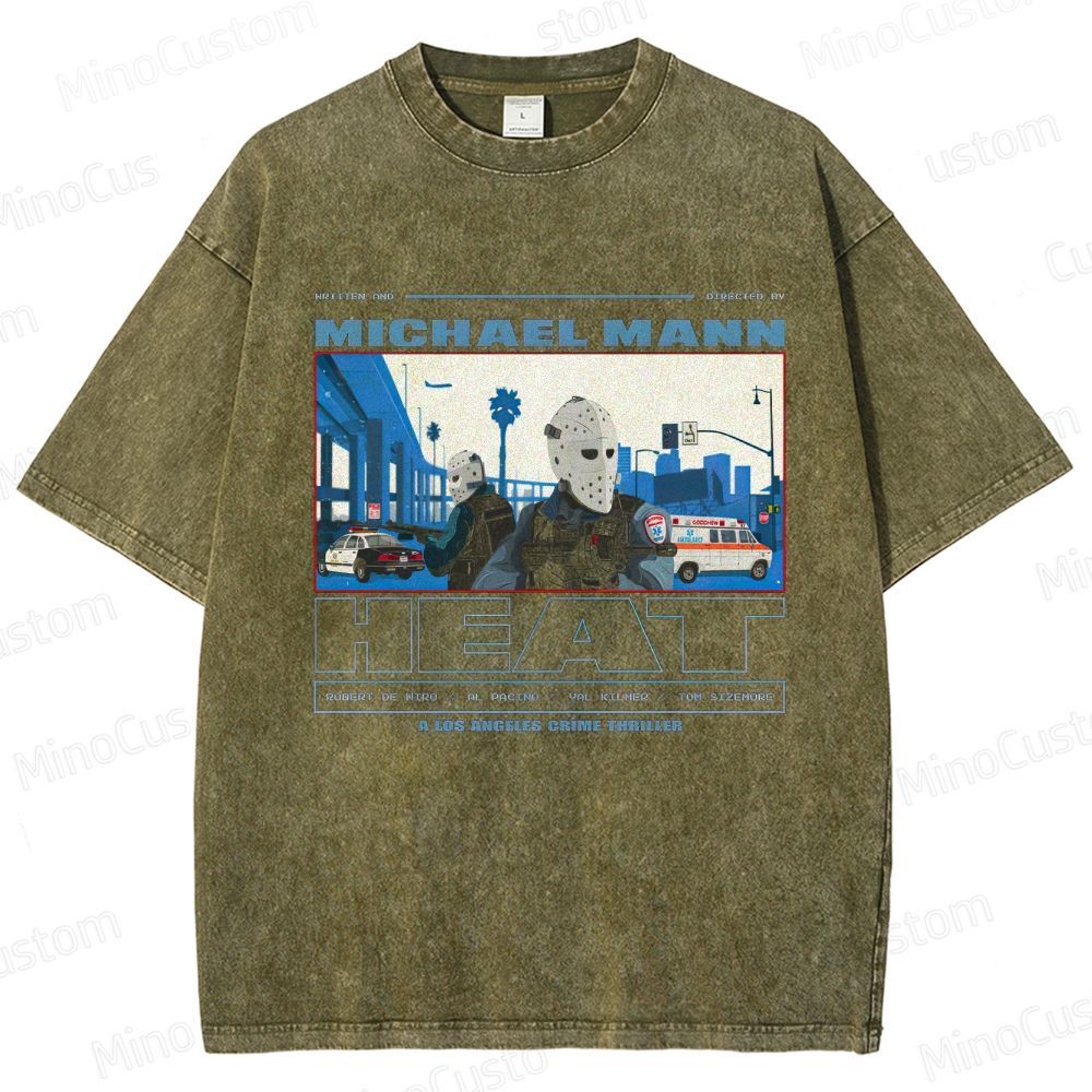 Heat Movie Mashup Graphic Washed T - Shirt