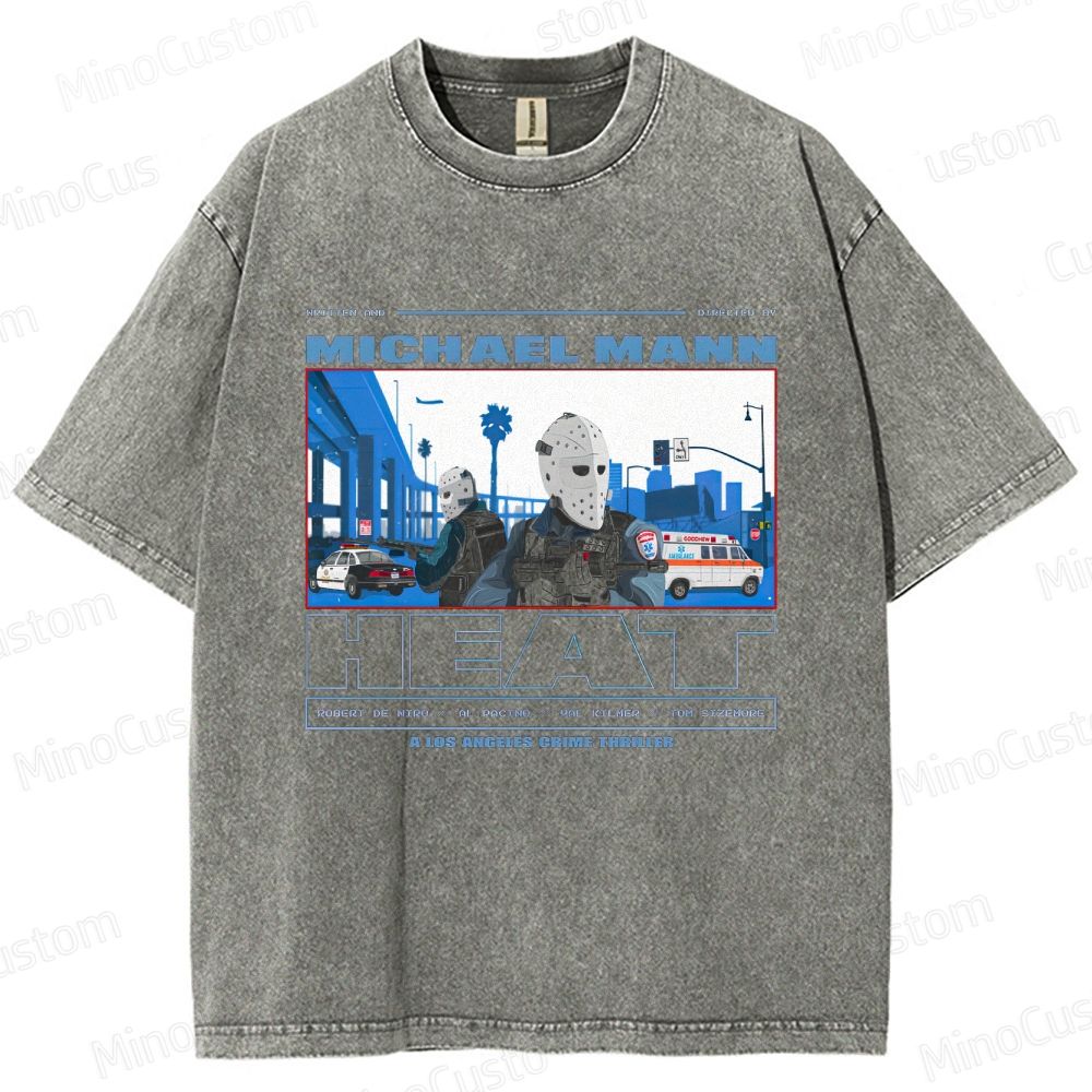 Heat Movie Mashup Graphic Washed T - Shirt