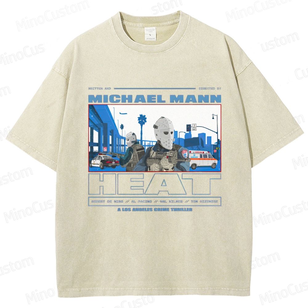 Heat Movie Mashup Graphic Washed T - Shirt