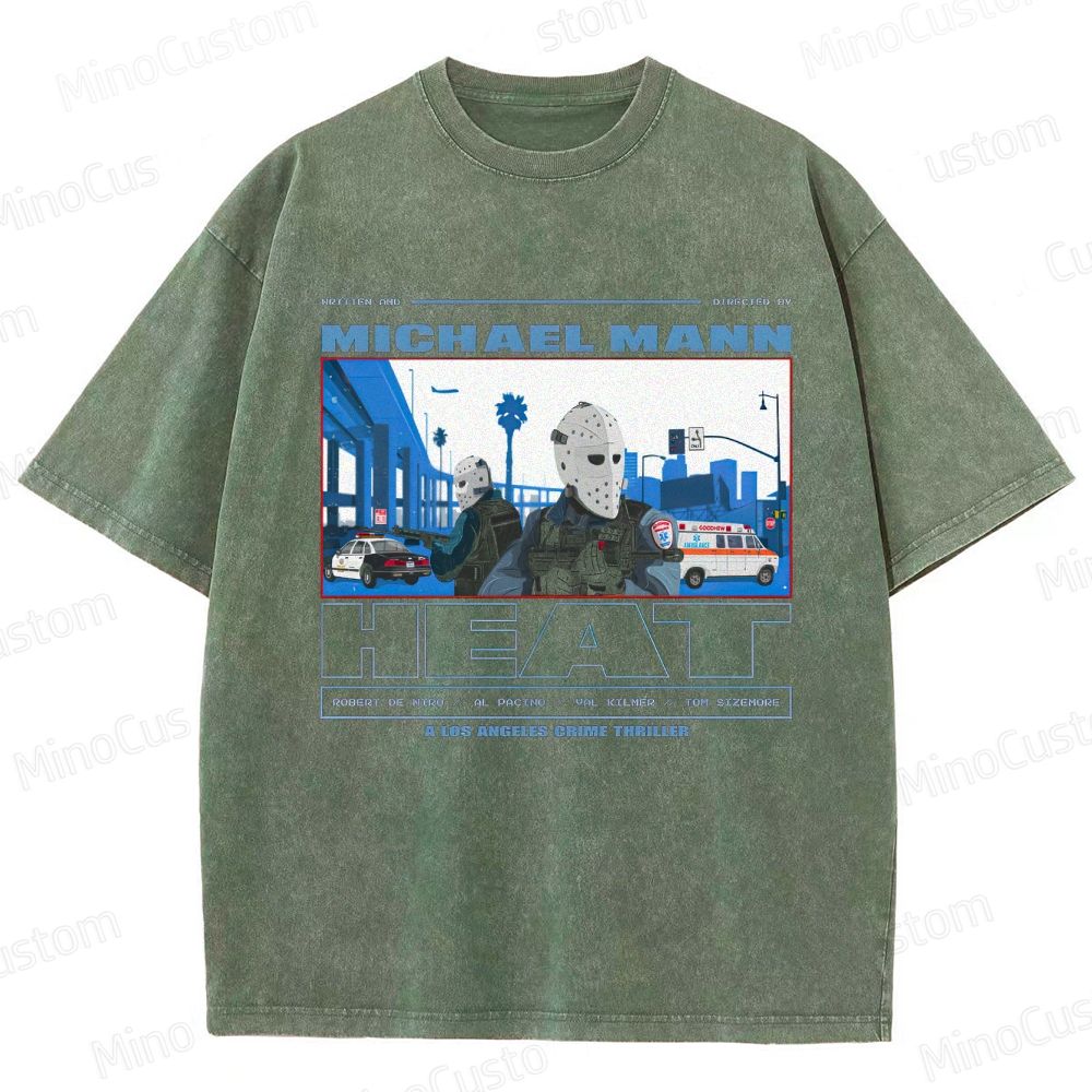 Heat Movie Mashup Graphic Washed T - Shirt