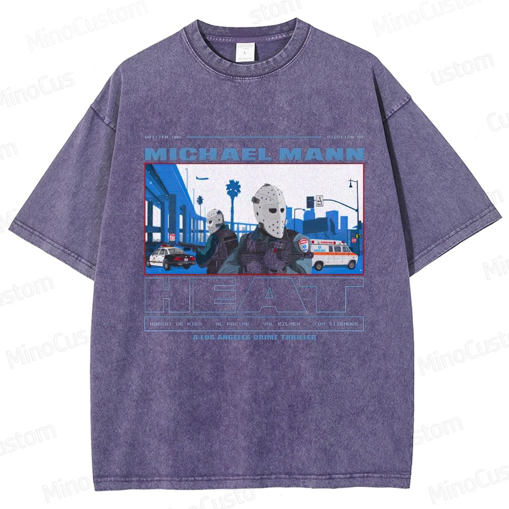 Heat Movie Mashup Graphic Washed T - Shirt
