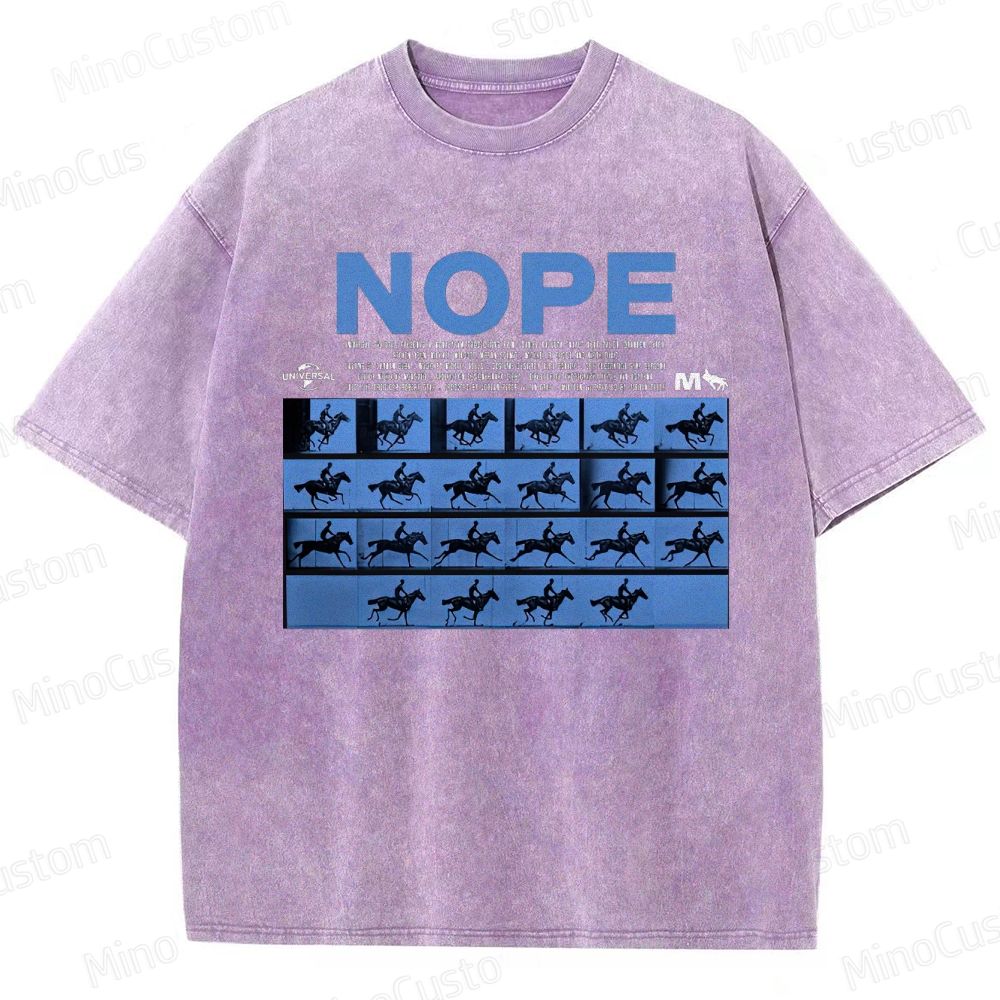 Nope Movie Retro Graphic Washed T - Shirt