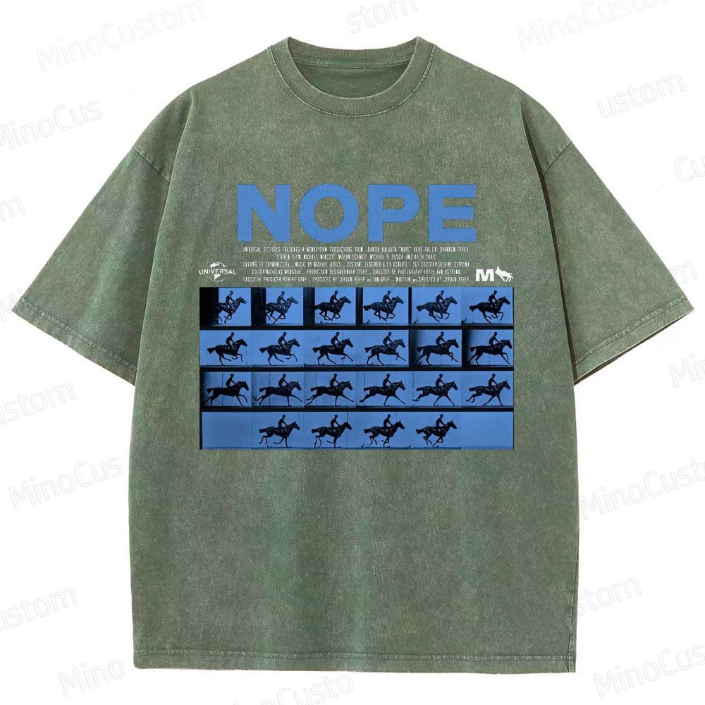 Nope Movie Retro Graphic Washed T - Shirt