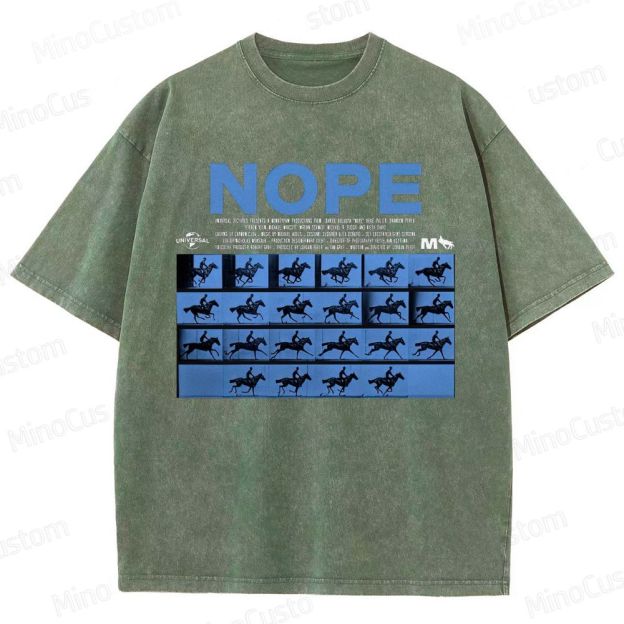 Nope Movie Retro Graphic Washed T - Shirt
