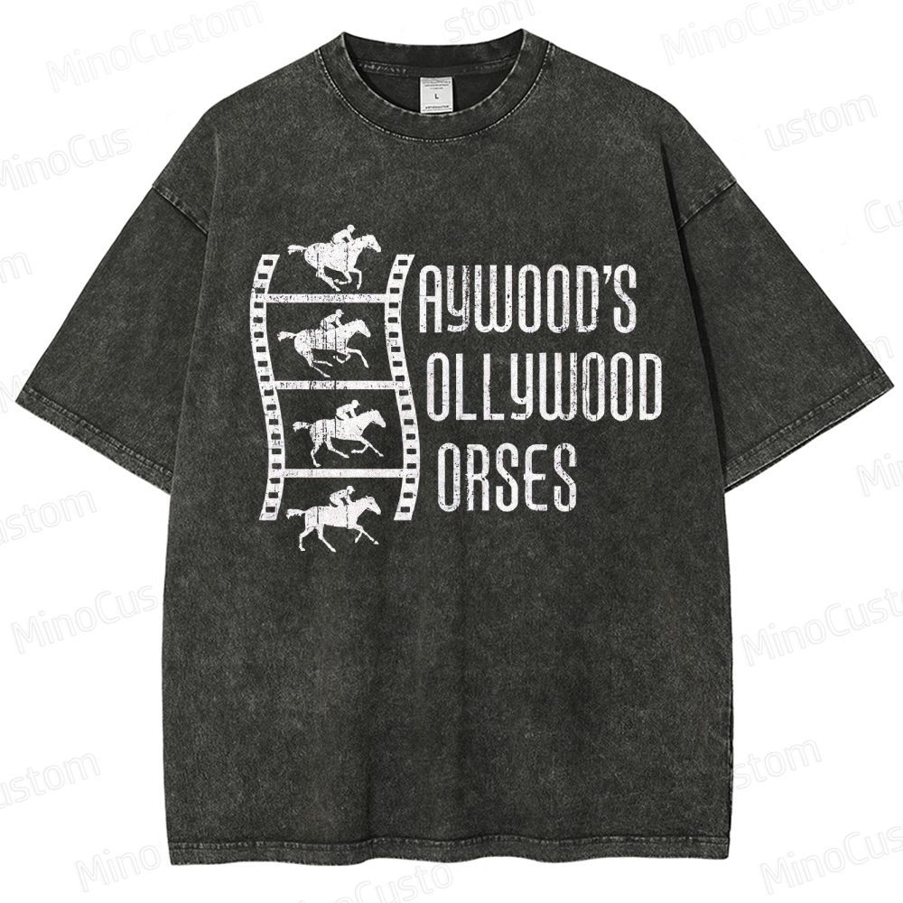 Nope Movie “Haywood’s Hollywood Horses” Retro Graphic Washed T - Shirt