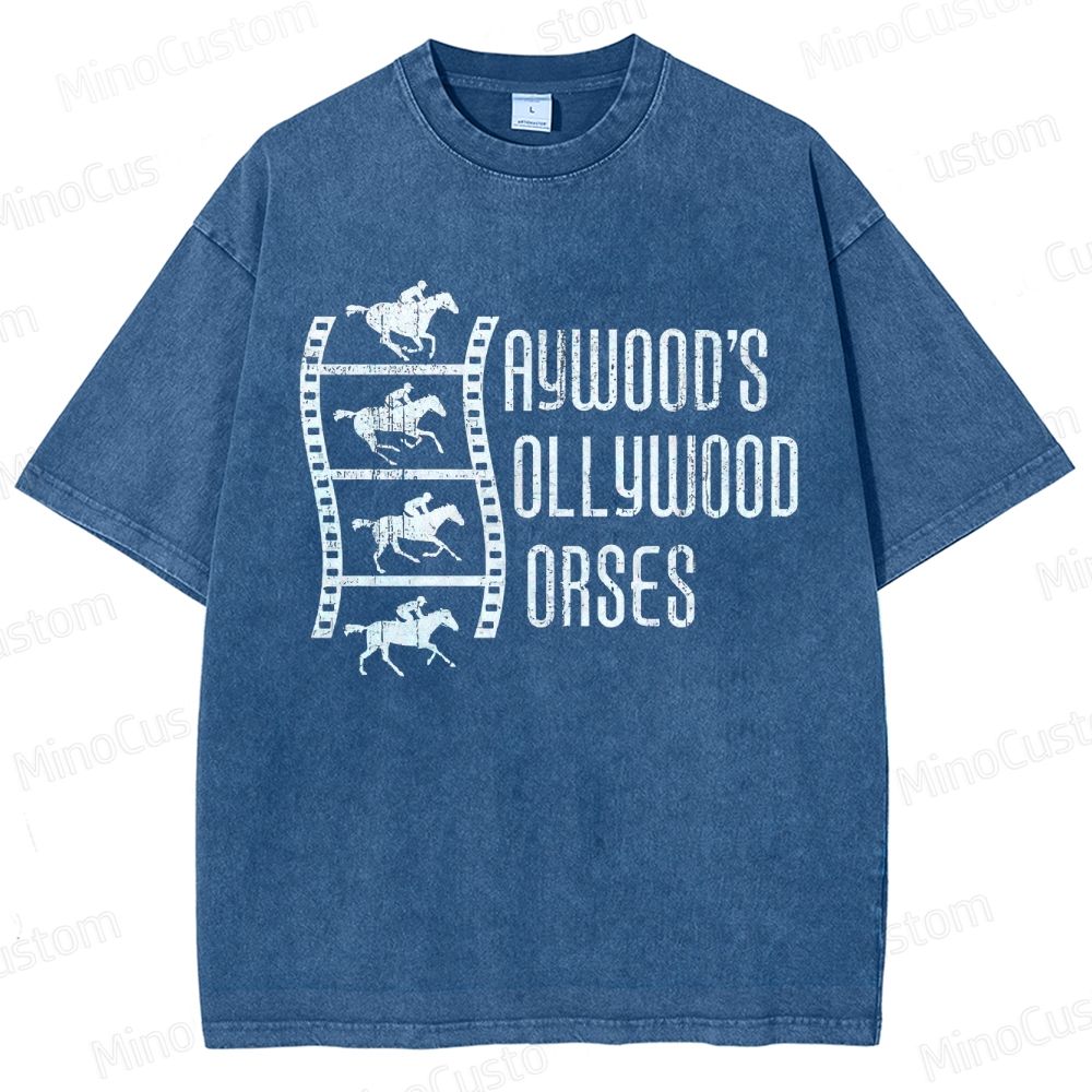 Nope Movie “Haywood’s Hollywood Horses” Retro Graphic Washed T - Shirt