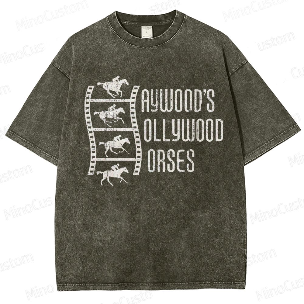 Nope Movie “Haywood’s Hollywood Horses” Retro Graphic Washed T - Shirt