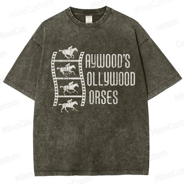 Nope Movie “Haywood’s Hollywood Horses” Retro Graphic Washed T - Shirt