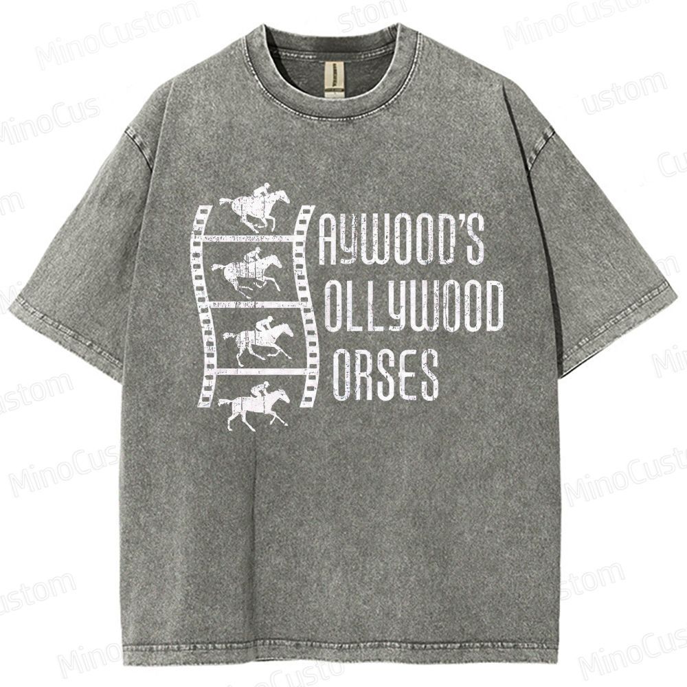 Nope Movie “Haywood’s Hollywood Horses” Retro Graphic Washed T - Shirt