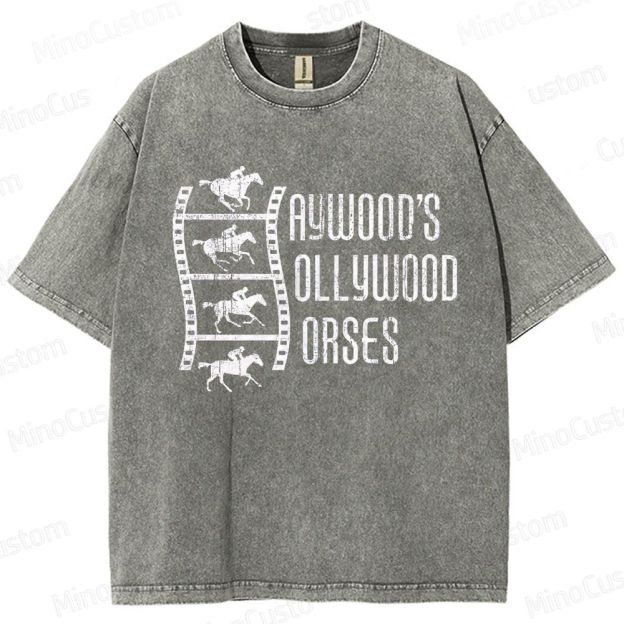 Nope Movie “Haywood’s Hollywood Horses” Retro Graphic Washed T - Shirt