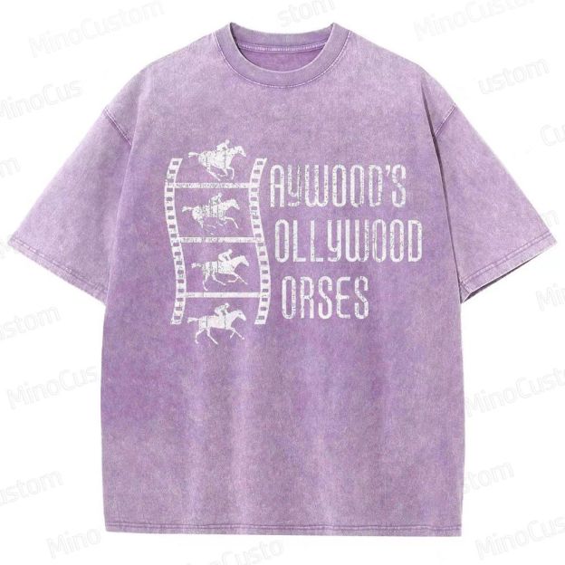 Nope Movie “Haywood’s Hollywood Horses” Retro Graphic Washed T - Shirt