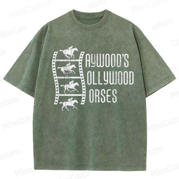 Nope Movie “Haywood’s Hollywood Horses” Retro Graphic Washed T - Shirt