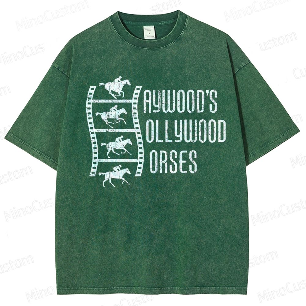 Nope Movie “Haywood’s Hollywood Horses” Retro Graphic Washed T - Shirt