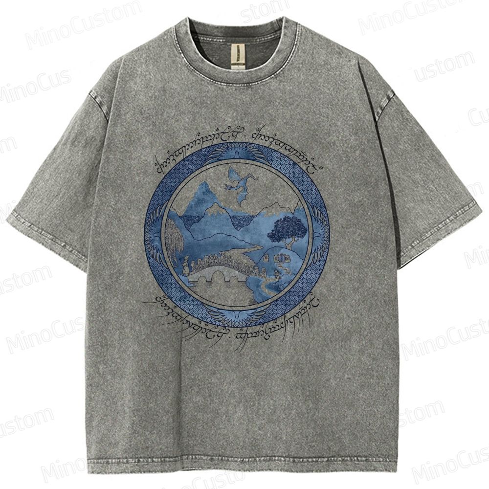 The Lord of the Rings Retro Map Graphic Washed T - Shirt