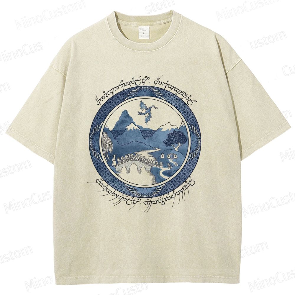 The Lord of the Rings Retro Map Graphic Washed T - Shirt