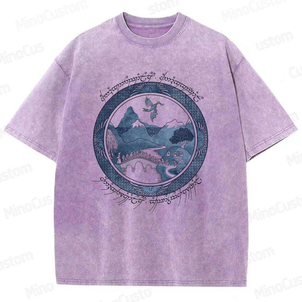 The Lord of the Rings Retro Map Graphic Washed T - Shirt