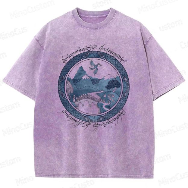 The Lord of the Rings Retro Map Graphic Washed T - Shirt