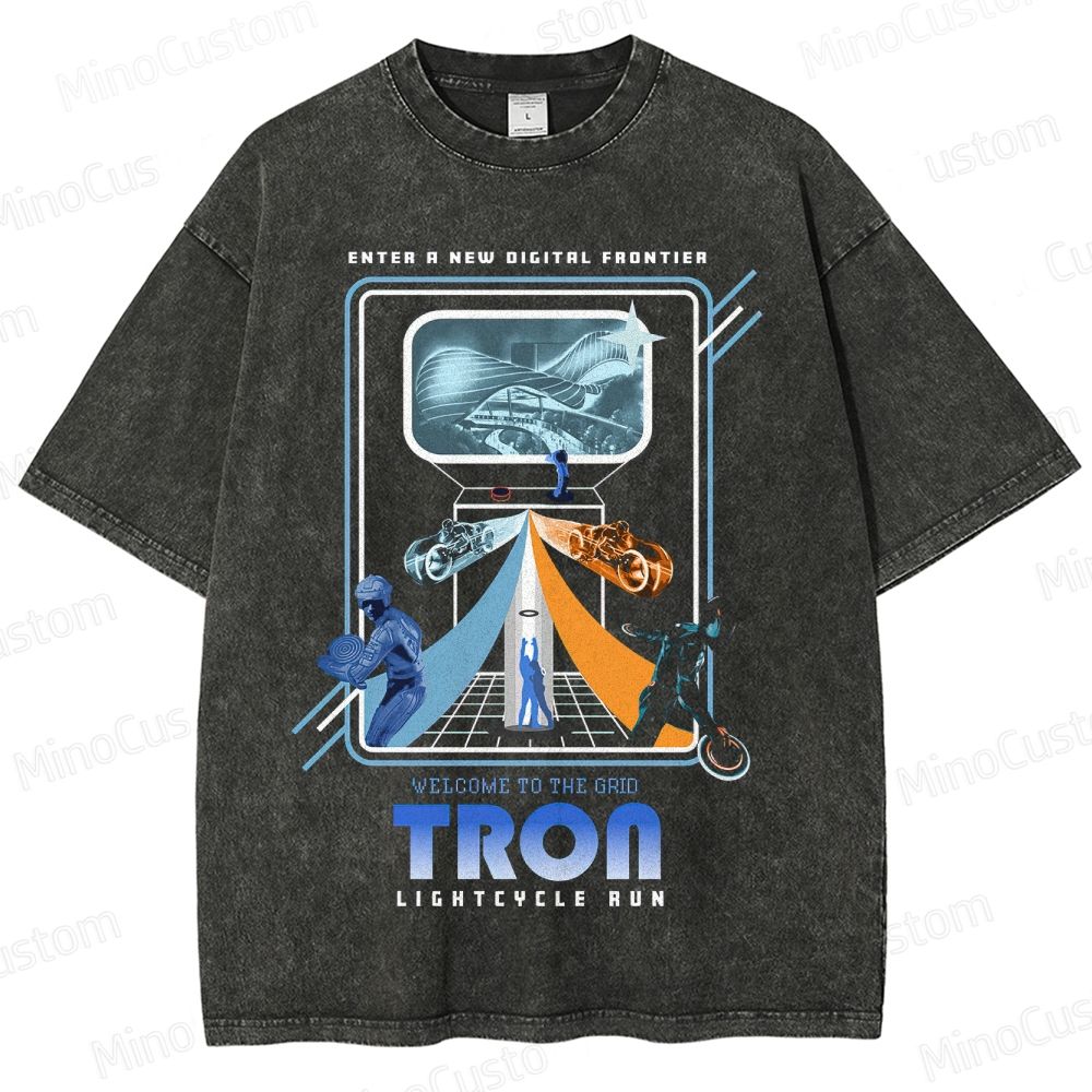 TRON Lightcycle Run Digital Frontier Washed T - Shirt