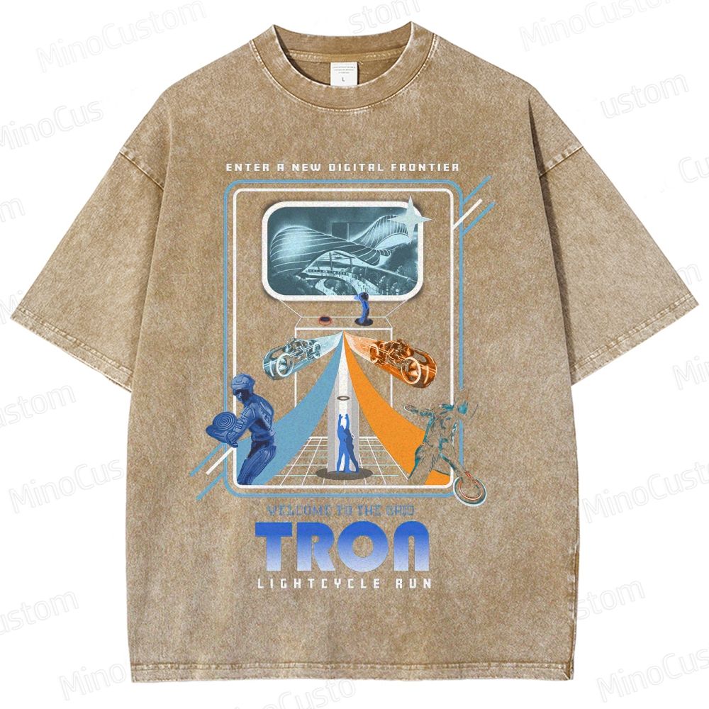 TRON Lightcycle Run Digital Frontier Washed T - Shirt