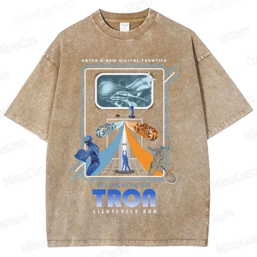 TRON Lightcycle Run Digital Frontier Washed T - Shirt