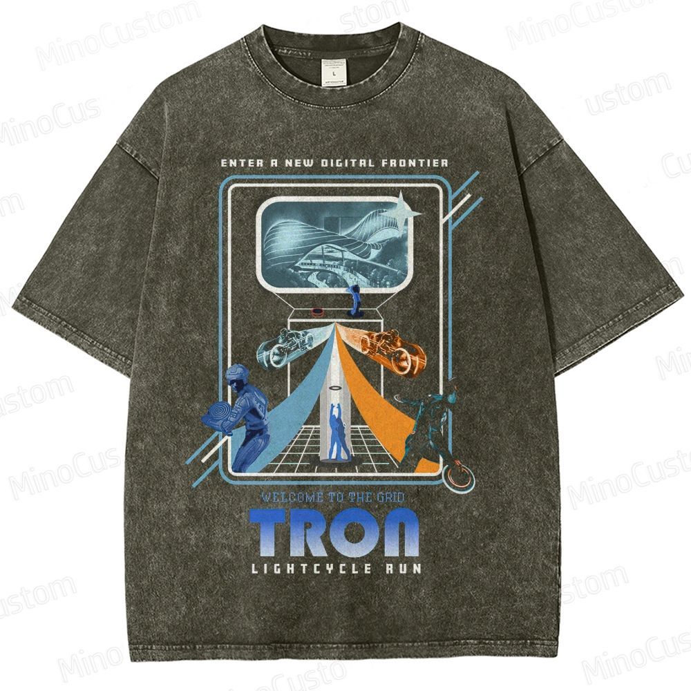 TRON Lightcycle Run Digital Frontier Washed T - Shirt