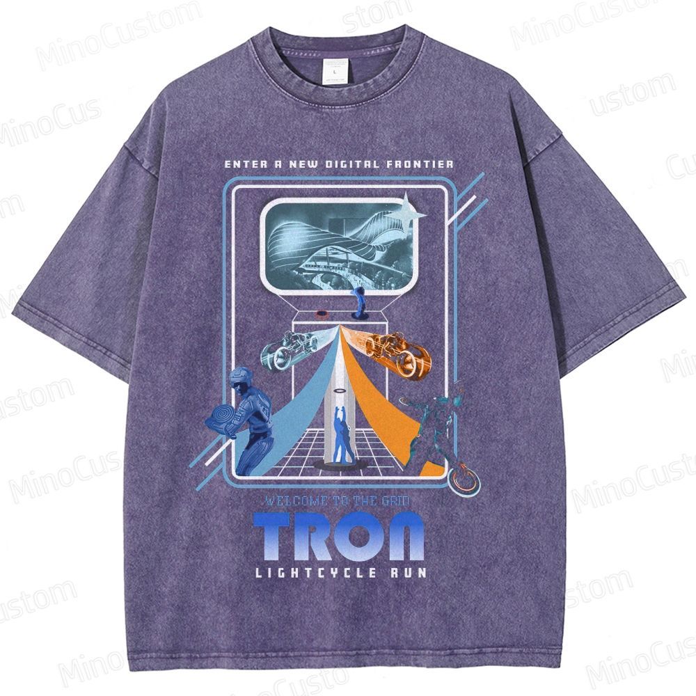 TRON Lightcycle Run Digital Frontier Washed T - Shirt
