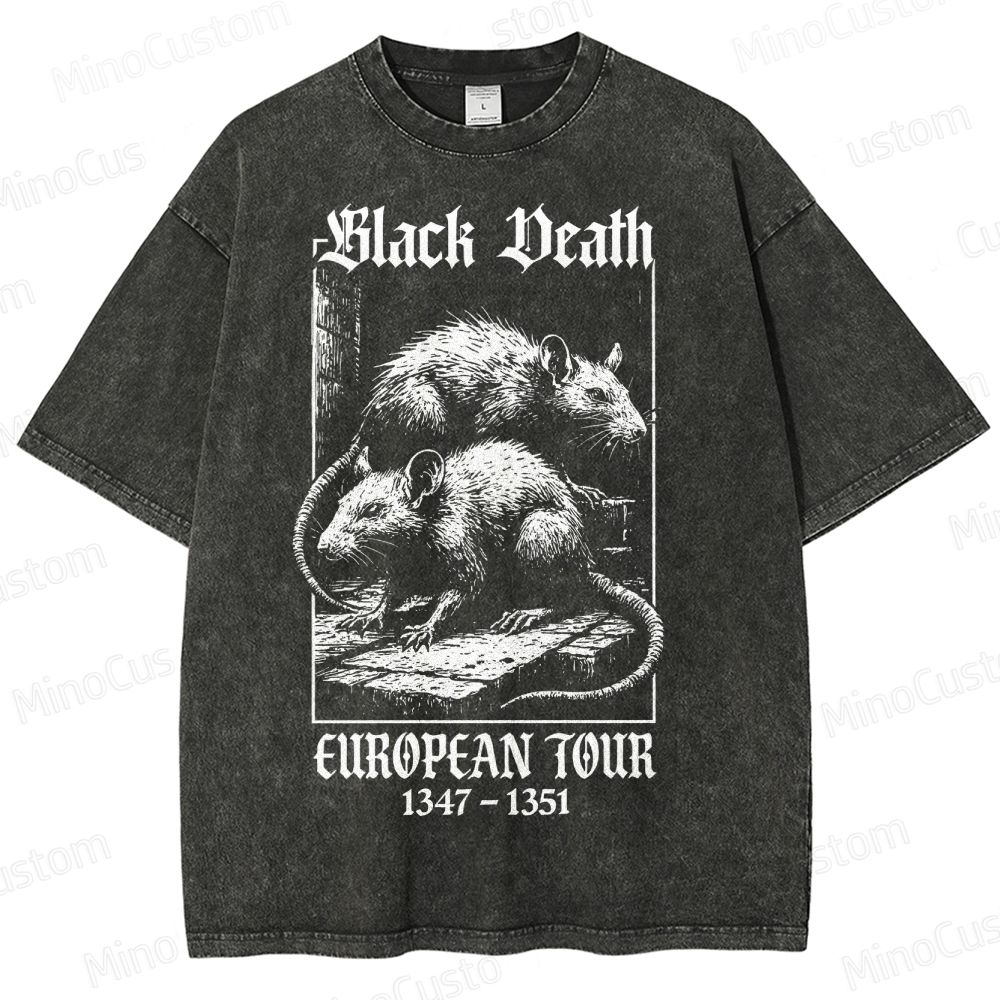 Black Death European Tour 1347- 1351 Vintage Washed T-Shirt