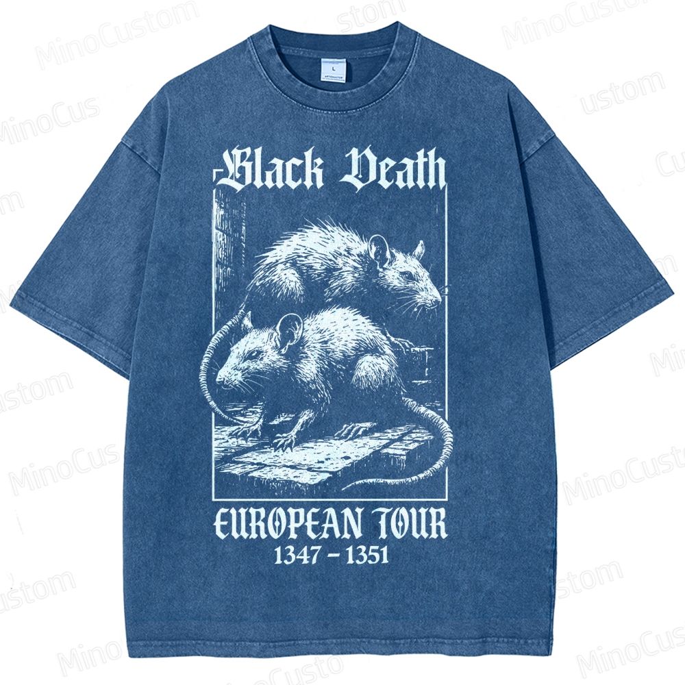 Black Death European Tour 1347- 1351 Vintage Washed T-Shirt
