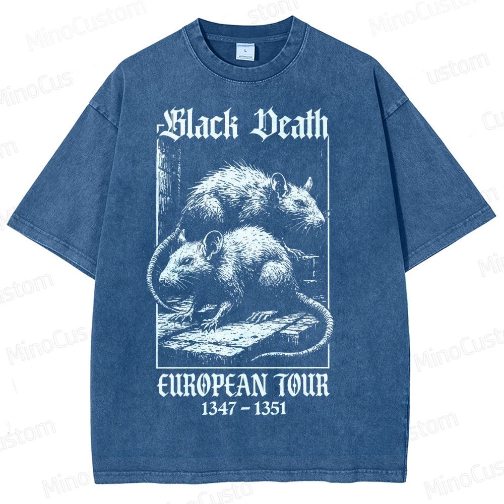 Black Death European Tour 1347- 1351 Vintage Washed T-Shirt