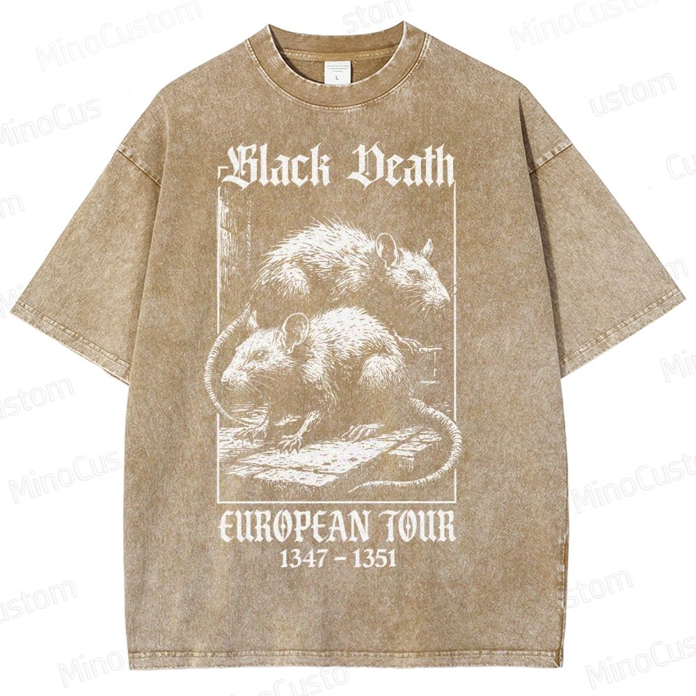 Black Death European Tour 1347- 1351 Vintage Washed T-Shirt