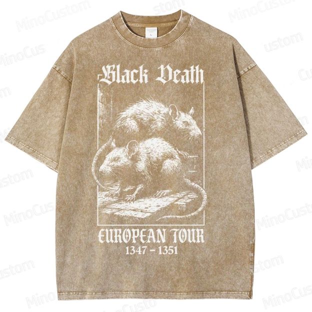 Black Death European Tour 1347- 1351 Vintage Washed T-Shirt