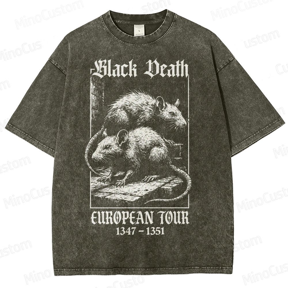 Black Death European Tour 1347- 1351 Vintage Washed T-Shirt