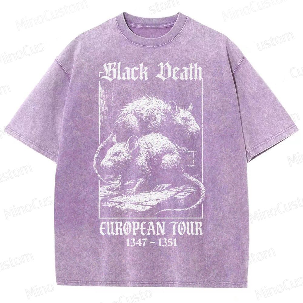 Black Death European Tour 1347- 1351 Vintage Washed T-Shirt