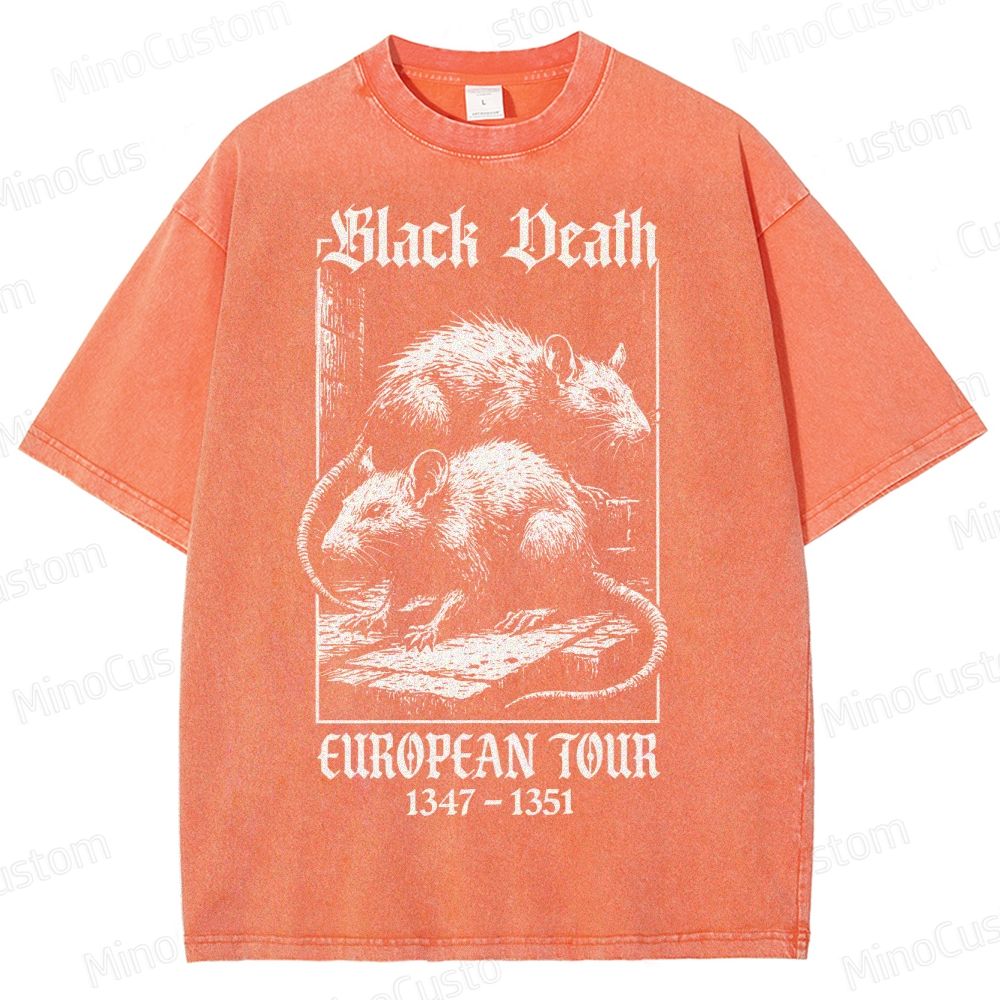 Black Death European Tour 1347- 1351 Vintage Washed T-Shirt