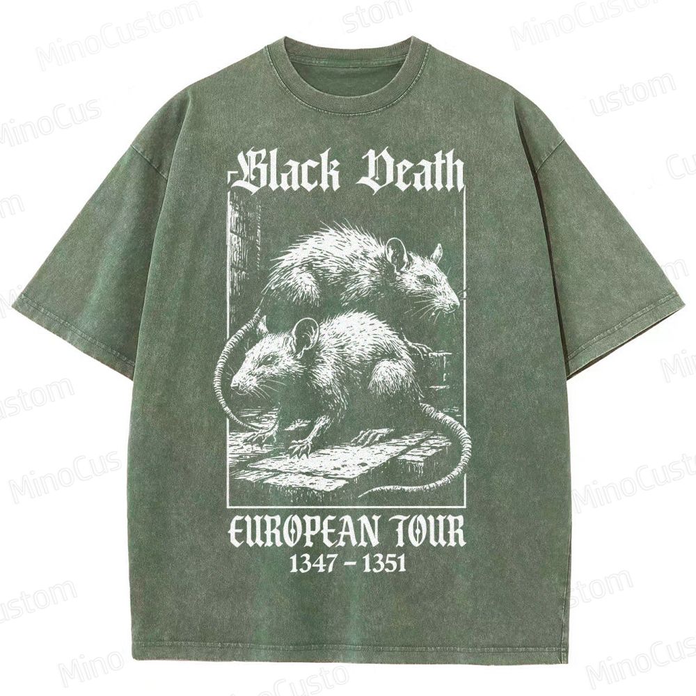 Black Death European Tour 1347- 1351 Vintage Washed T-Shirt