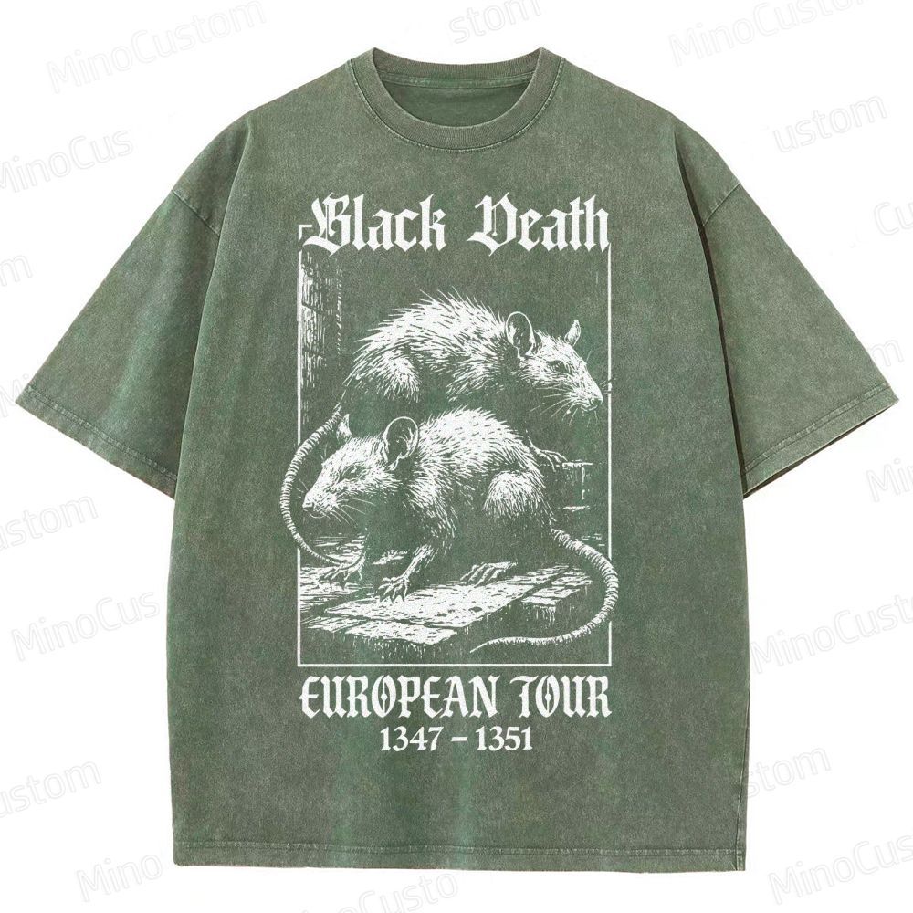 Black Death European Tour 1347- 1351 Vintage Washed T-Shirt