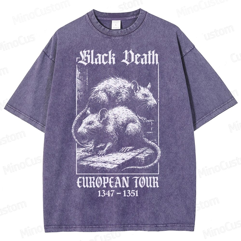 Black Death European Tour 1347- 1351 Vintage Washed T-Shirt