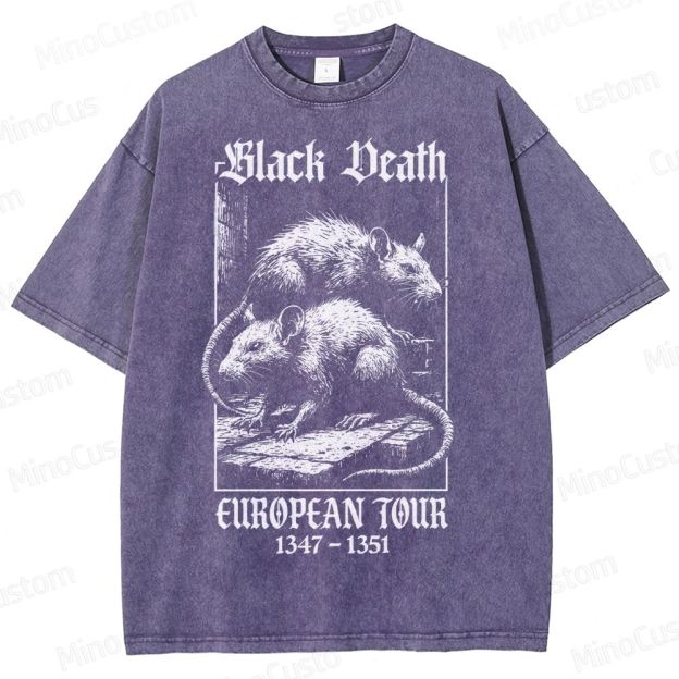 Black Death European Tour 1347- 1351 Vintage Washed T-Shirt
