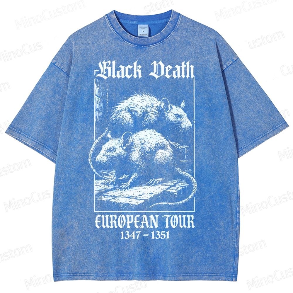 Black Death European Tour 1347- 1351 Vintage Washed T-Shirt