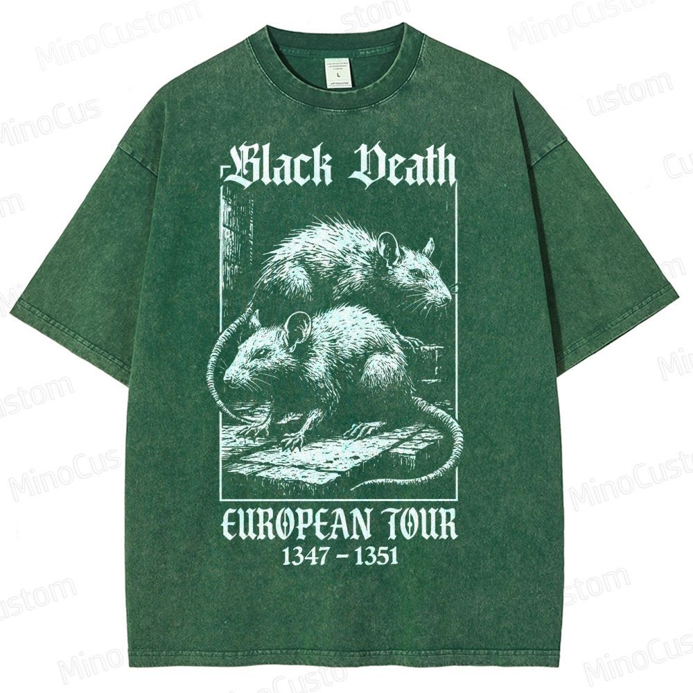 Black Death European Tour 1347- 1351 Vintage Washed T-Shirt
