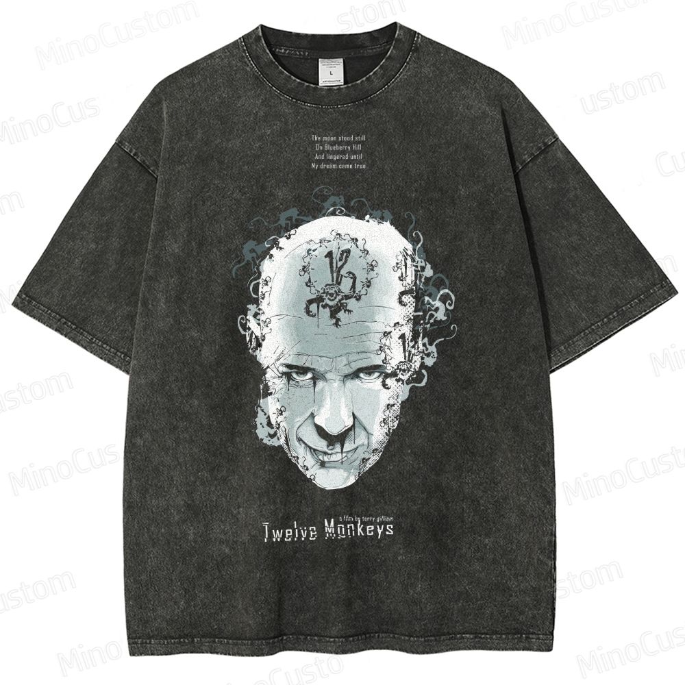 Twelve Monkeys Dystopian Art Washed T-Shirt