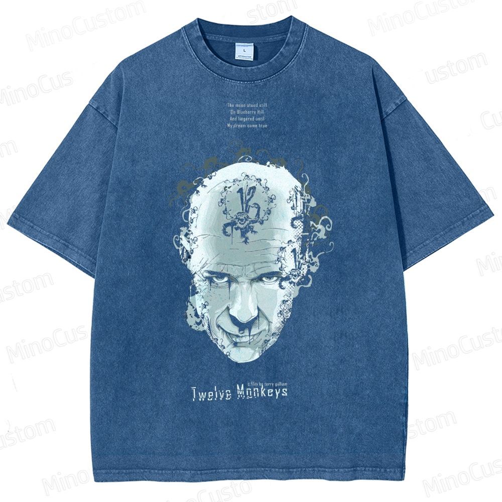 Twelve Monkeys Dystopian Art Washed T-Shirt