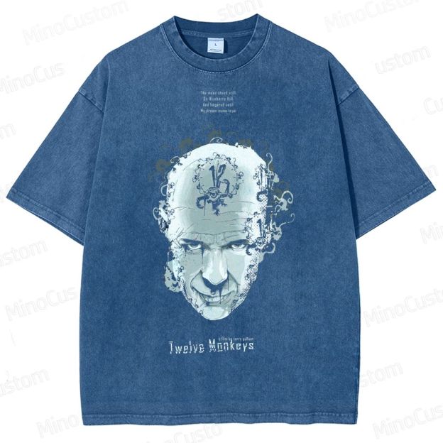 Twelve Monkeys Dystopian Art Washed T-Shirt