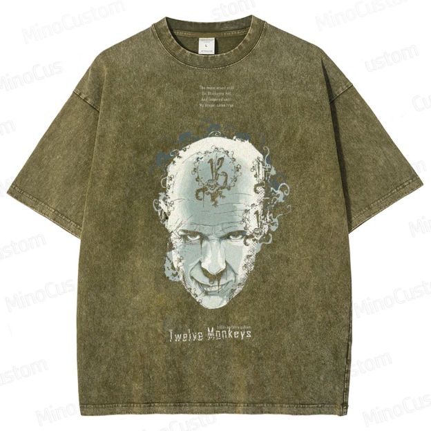Twelve Monkeys Dystopian Art Washed T-Shirt